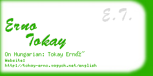 erno tokay business card